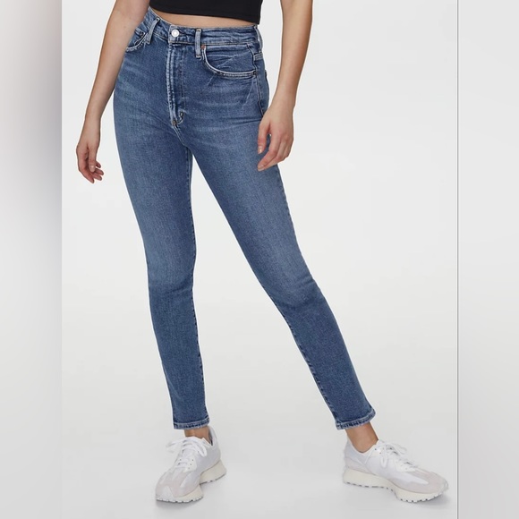 Be long & lean! Agolde Pinch Waist Ultra High-Rise Skinny Jeans. - Picture 2 of 7